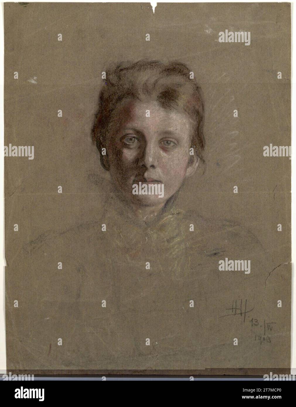 Hermann Heller Women's portrait. Pastel, coal, chalk, fascinated ...