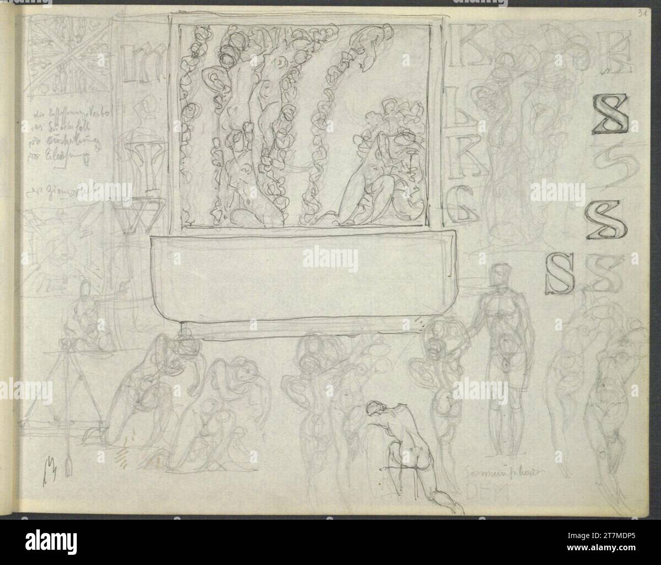 Alexander Rothaug Different sketches. Pencil; Ink spring around 1930 ...