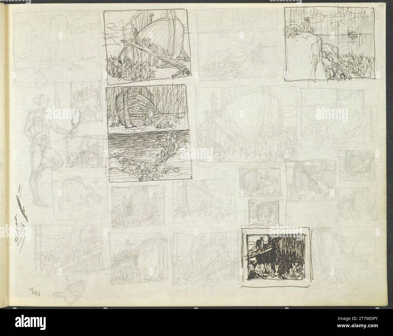Alexander Rothaug Different sketches. Pencil; Ink spring around 1930 ...
