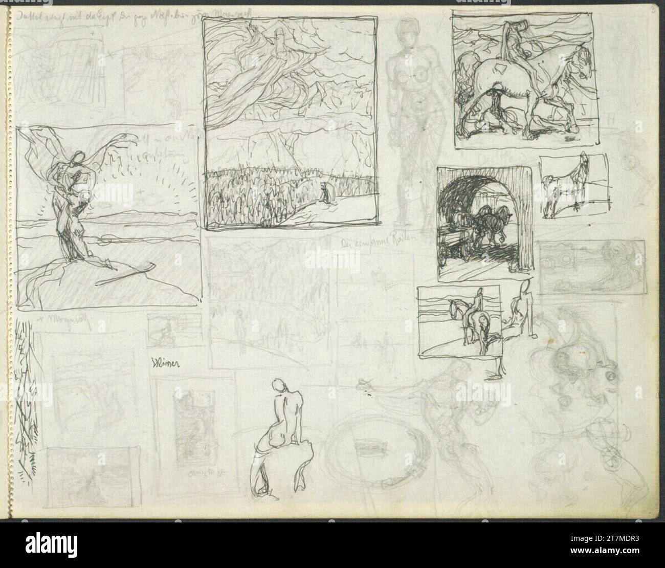 Alexander Rothaug Different sketches. Pencil; Ink spring around 1930 ...