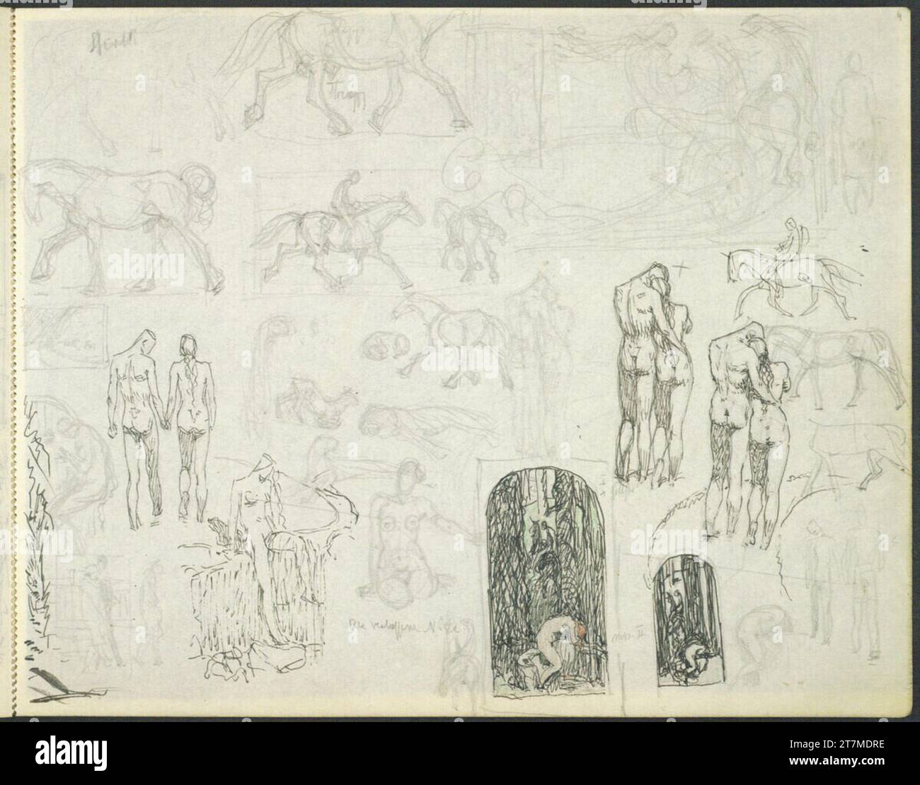 Alexander Rothaug Different sketches. Pencil; Ink spring around 1930 ...