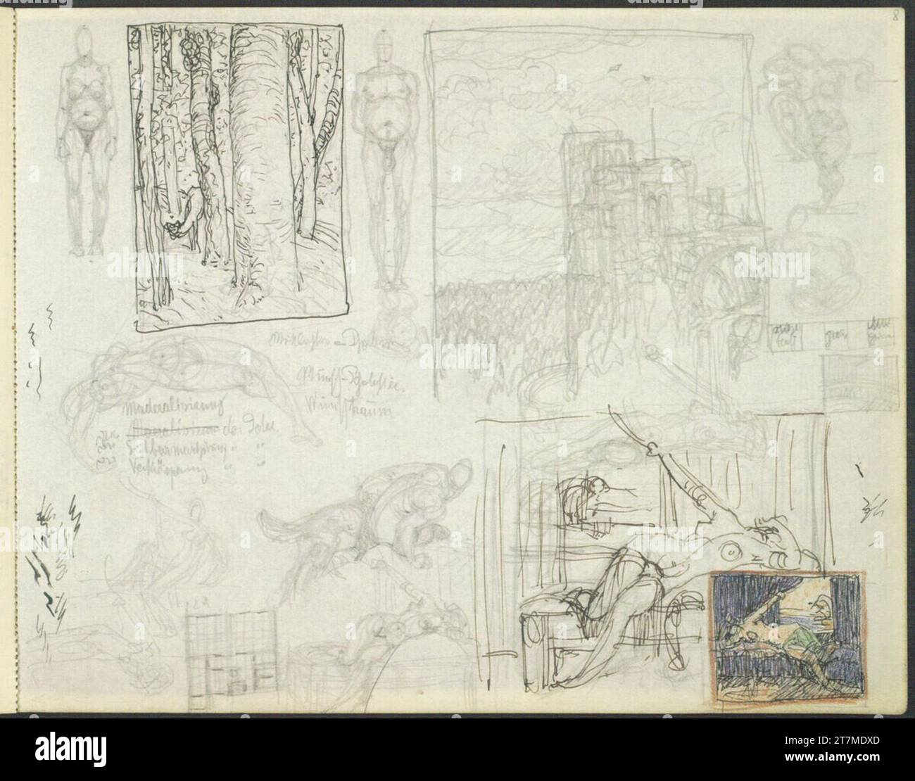 Alexander Rothaug Different sketches. Pencil; Ink spring around 1930 ...