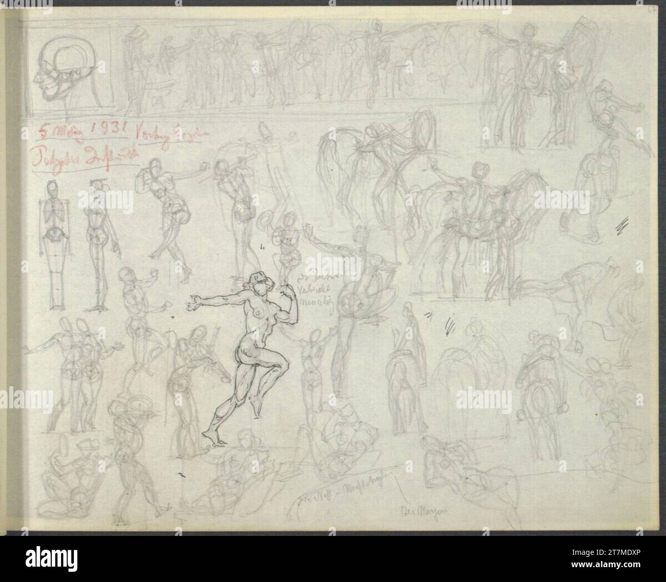 Alexander Rothaug Different sketches. Pencil; Ink feather; Reddish 5 ...