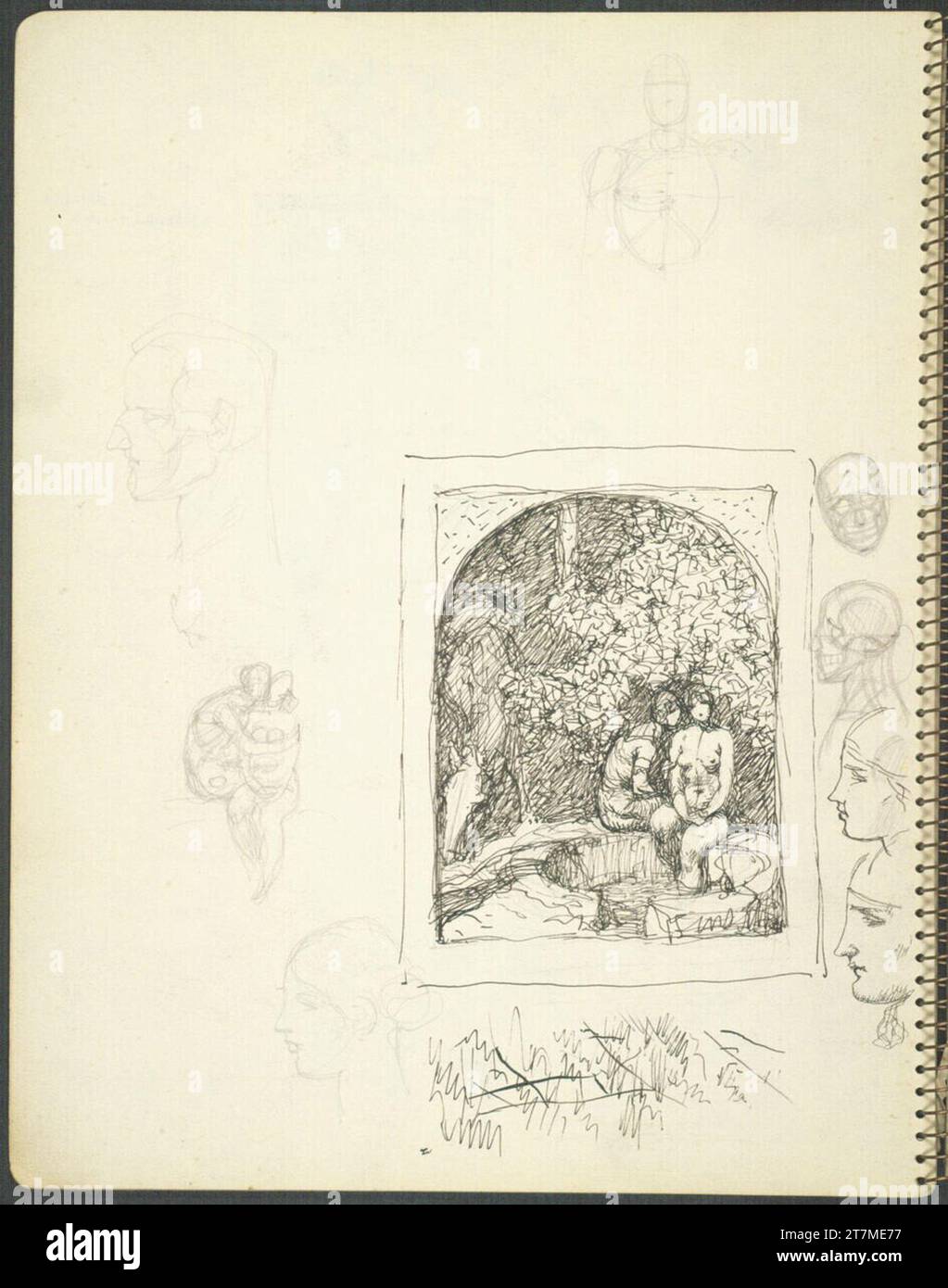 Alexander Rothaug Different sketches. Pencil; Ink spring around 1928 ...