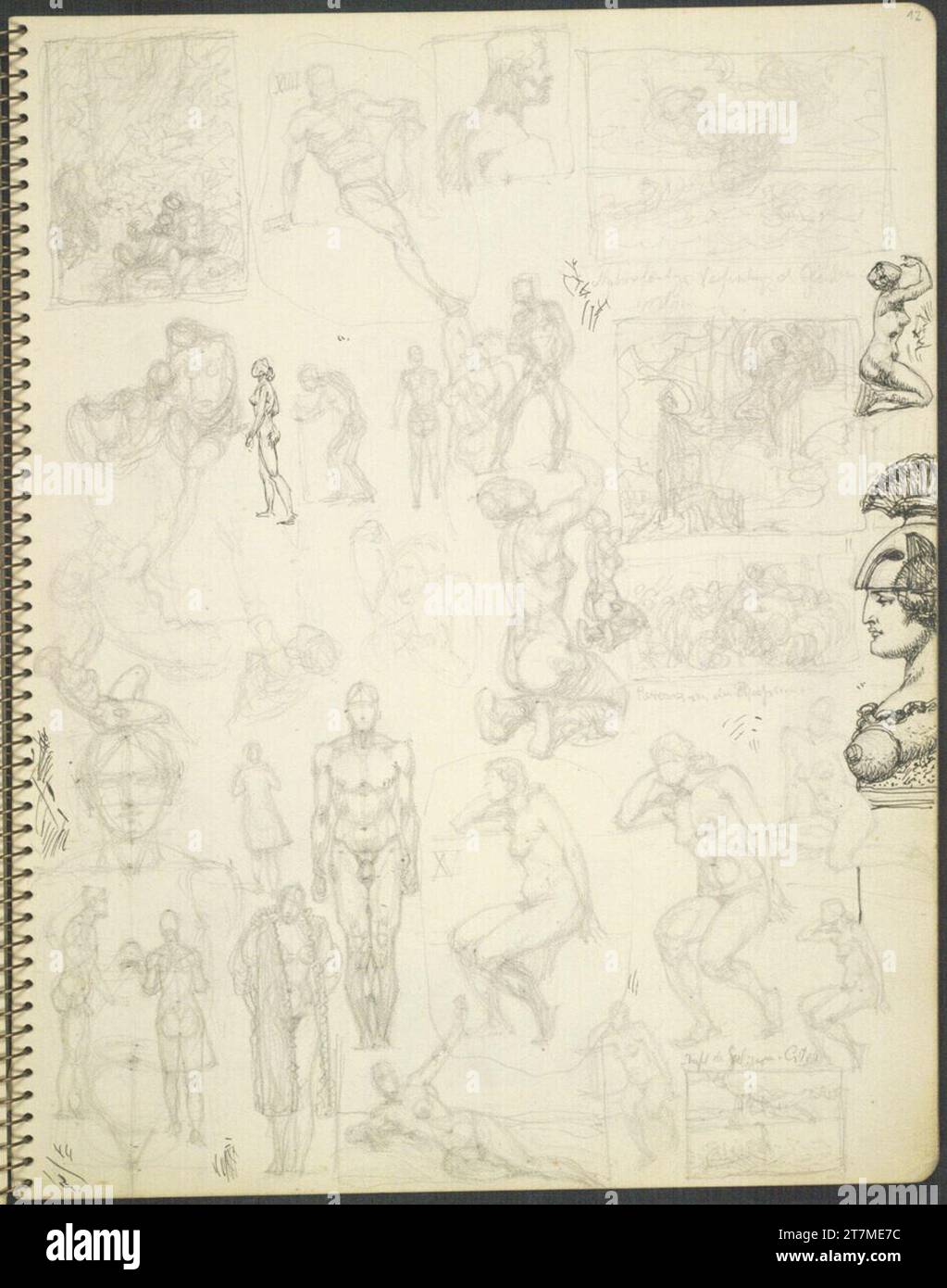 Alexander Rothaug Different sketches. Pencil; Ink spring around 1928 ...