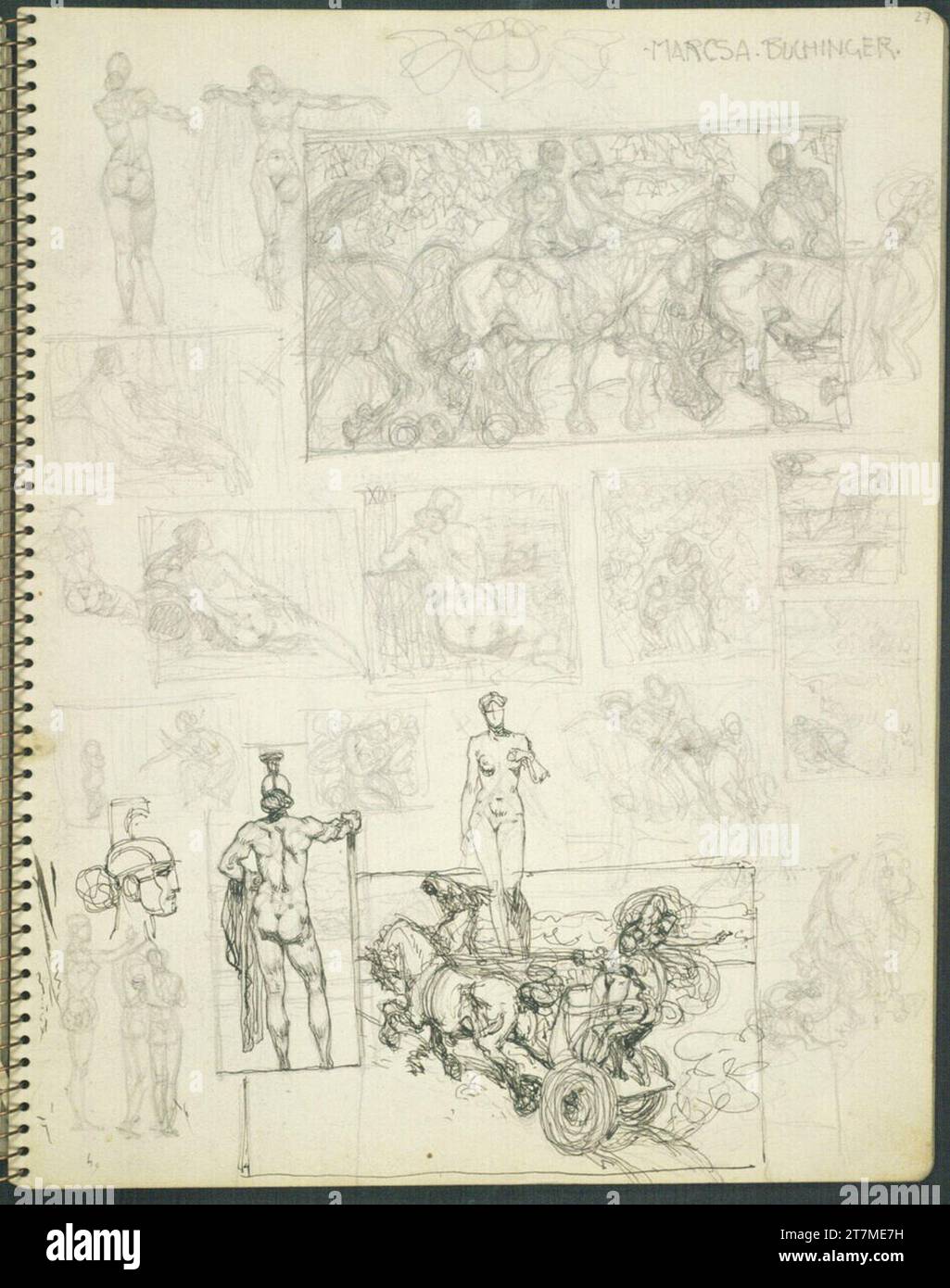 Alexander Rothaug Different sketches. Pencil; Ink spring around 1928 ...
