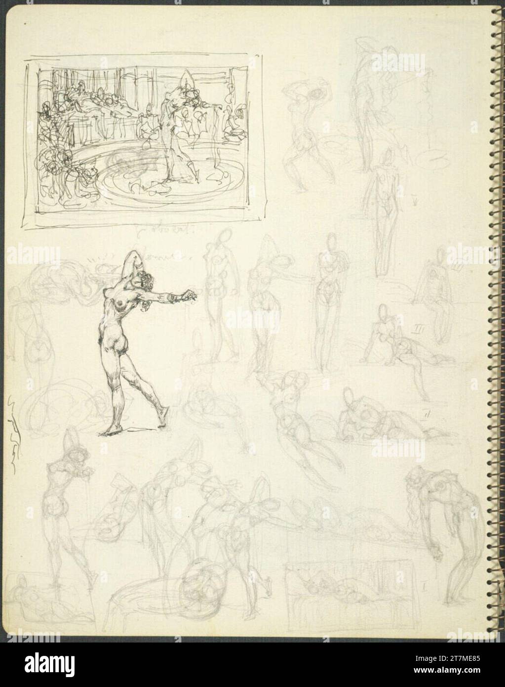 Alexander Rothaug Different sketches. Pencil; Ink spring around 1928 ...