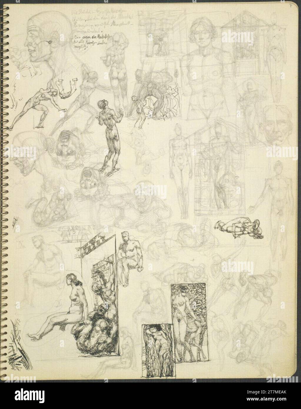 Alexander Rothaug Different sketches. Pencil; Ink spring around 1928 ...