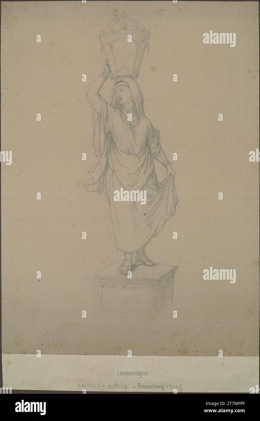 Johann Julius Romano von Ringe Design of a sculpture (lamp bearer) in