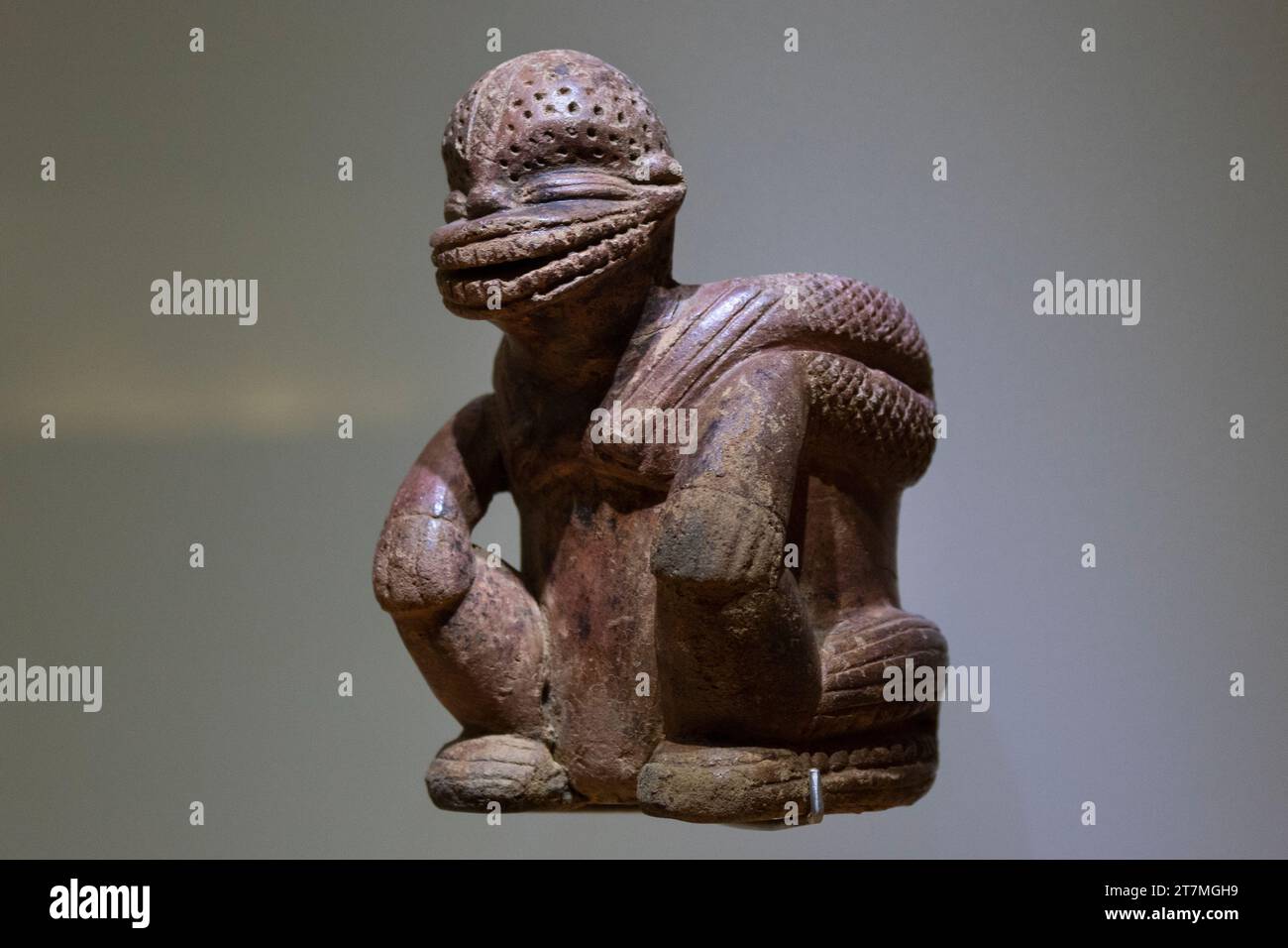 beautiful ancient indigenous Anthropozoomorphic ceramic at colombian golden museum Stock Photo