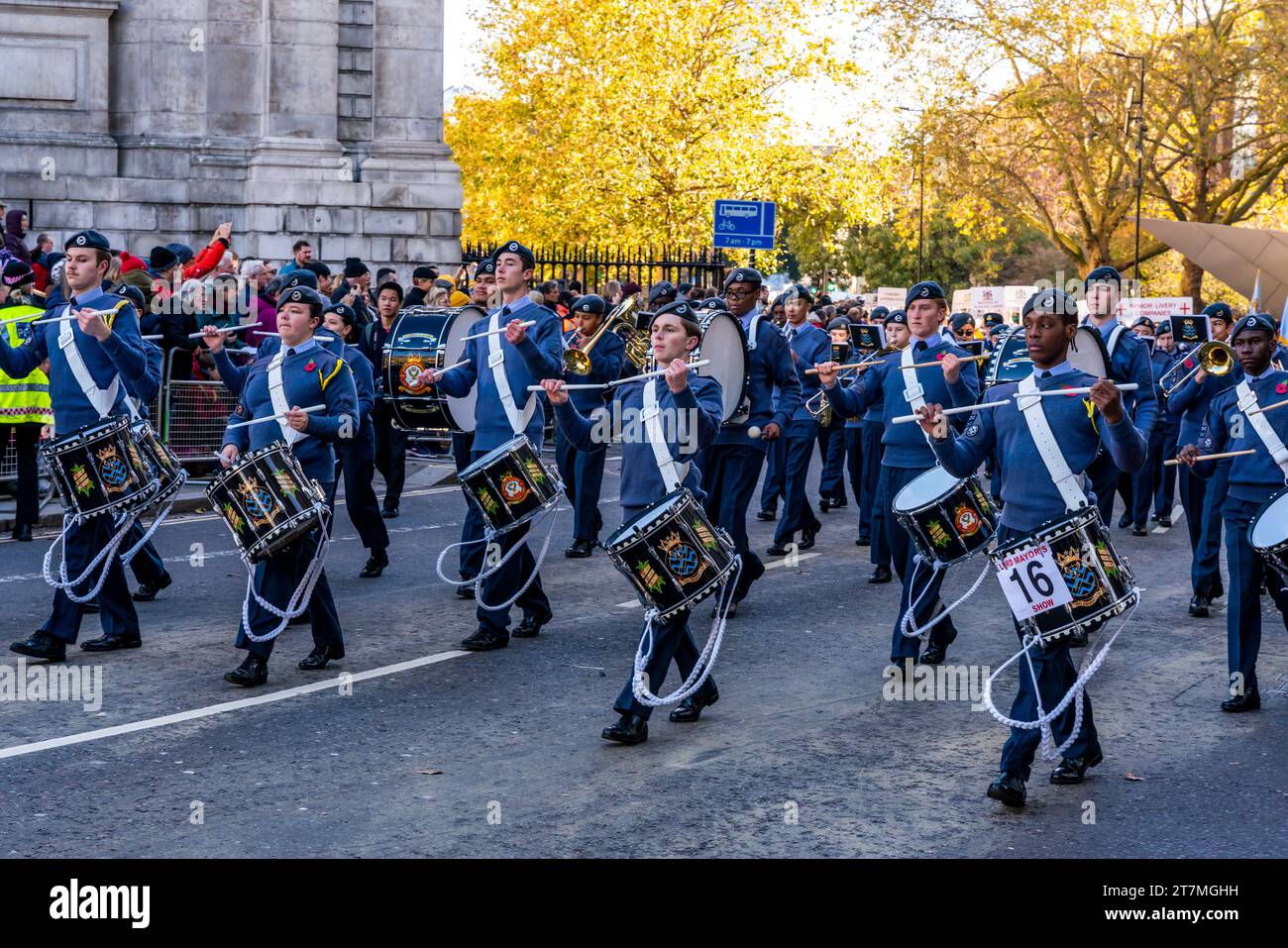 The Royal Air Force Air Cadets Marching At The Lord Mayor's Show, London, UK Stock Photo