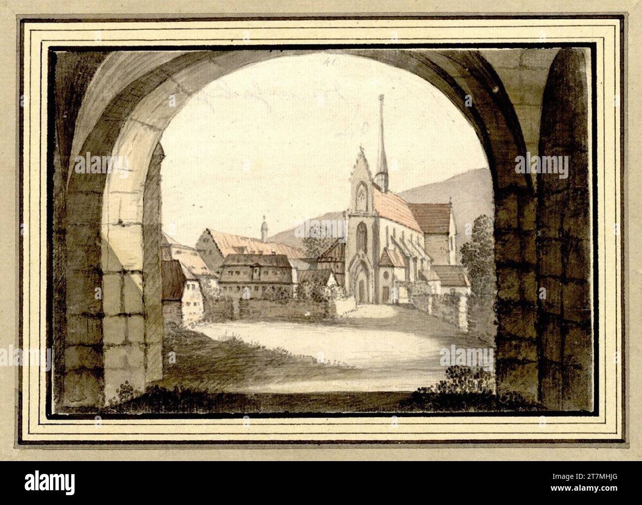 Johann Emanuel Goebel Follow of Saxon views: Cistercian monastery and ...