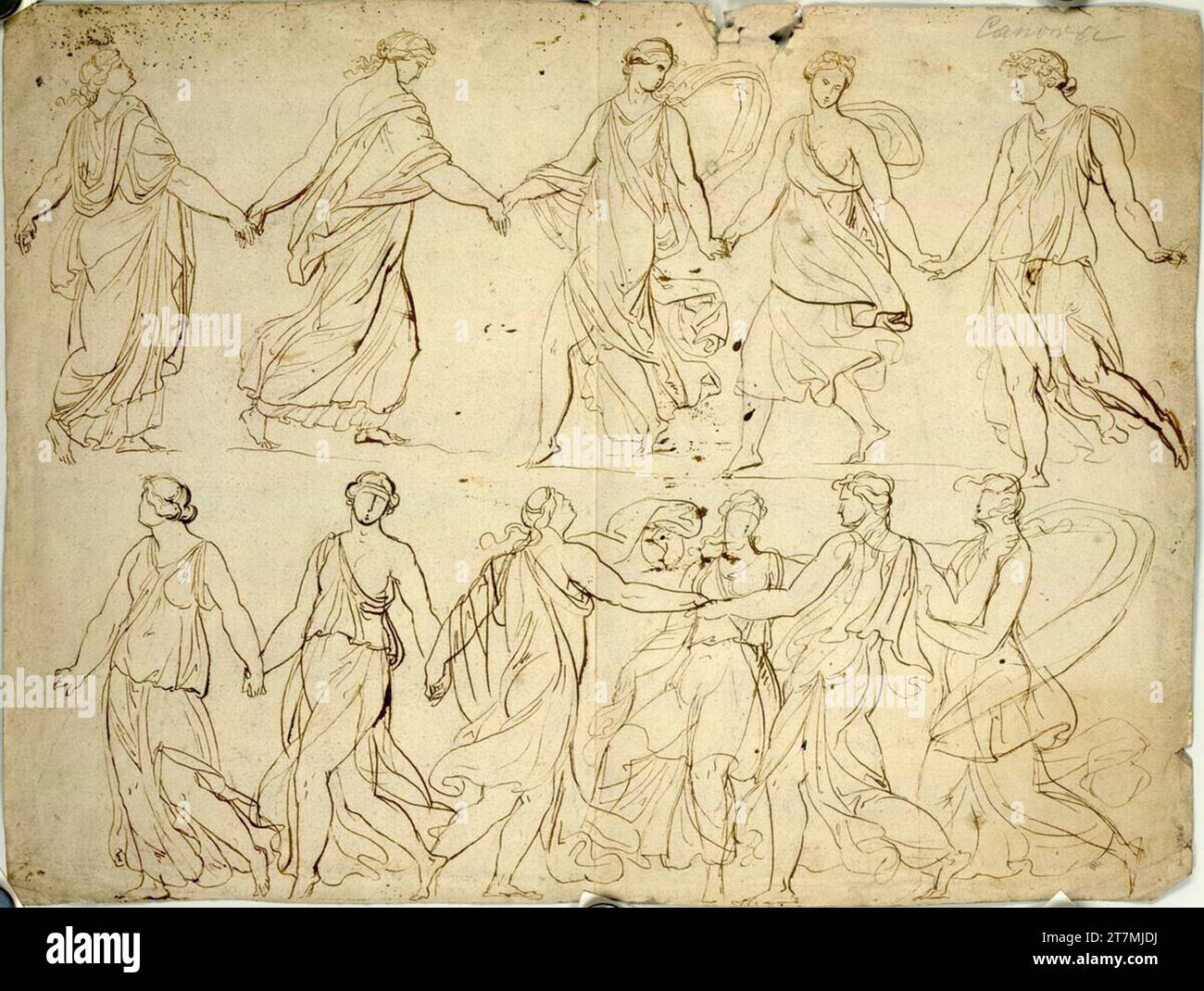 Dance Two Rows Antonio Canova Two rows of frieze with dancing women. Feather Stock ...