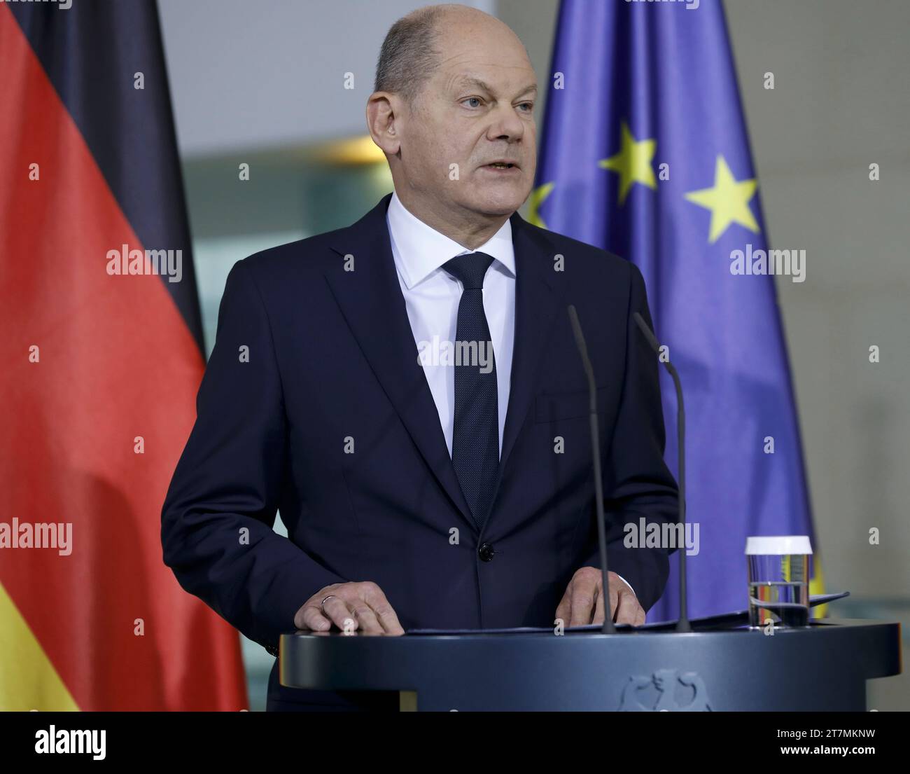 German Conf Berlin, Germany, November 15, 2023. Olaf Scholz, the German Chancellor ...