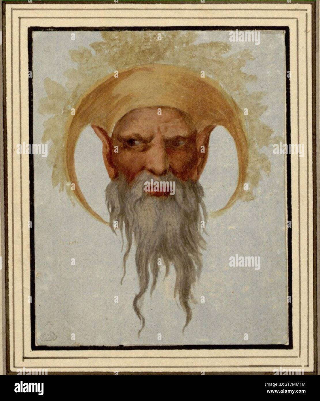 Maskeron Christoph Unterberger Maskeron. Watercolor, cover colors on light blue ...