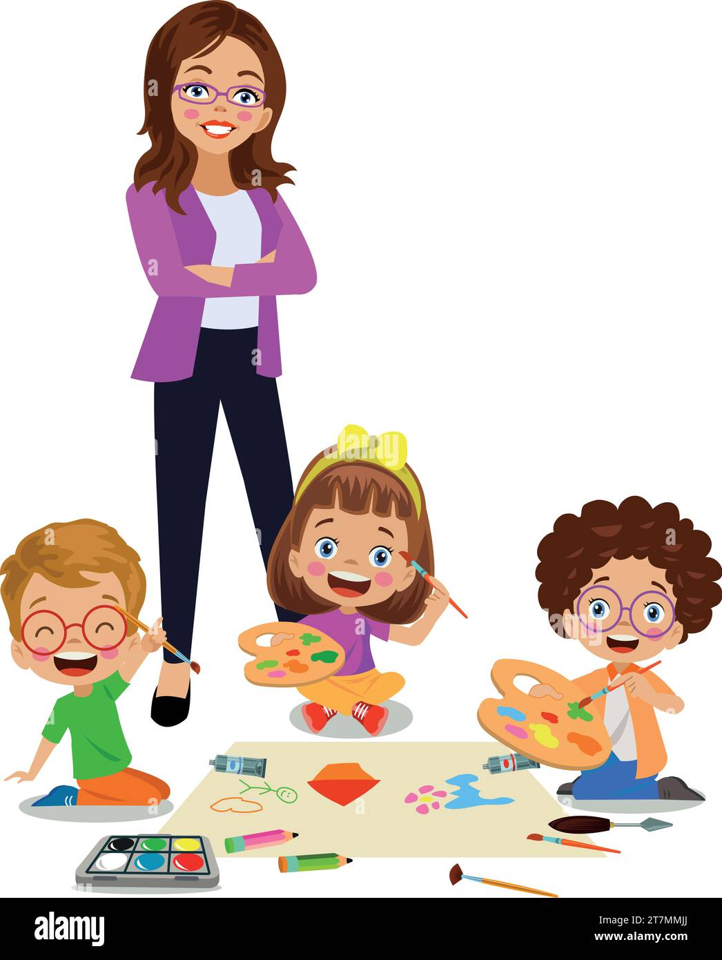 cute and happy painter boy Stock Vector Image & Art - Alamy