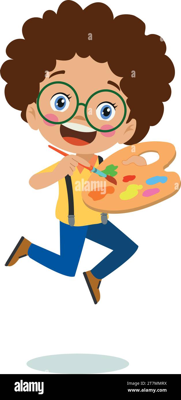 cute and happy painter boy Stock Vector Image & Art - Alamy
