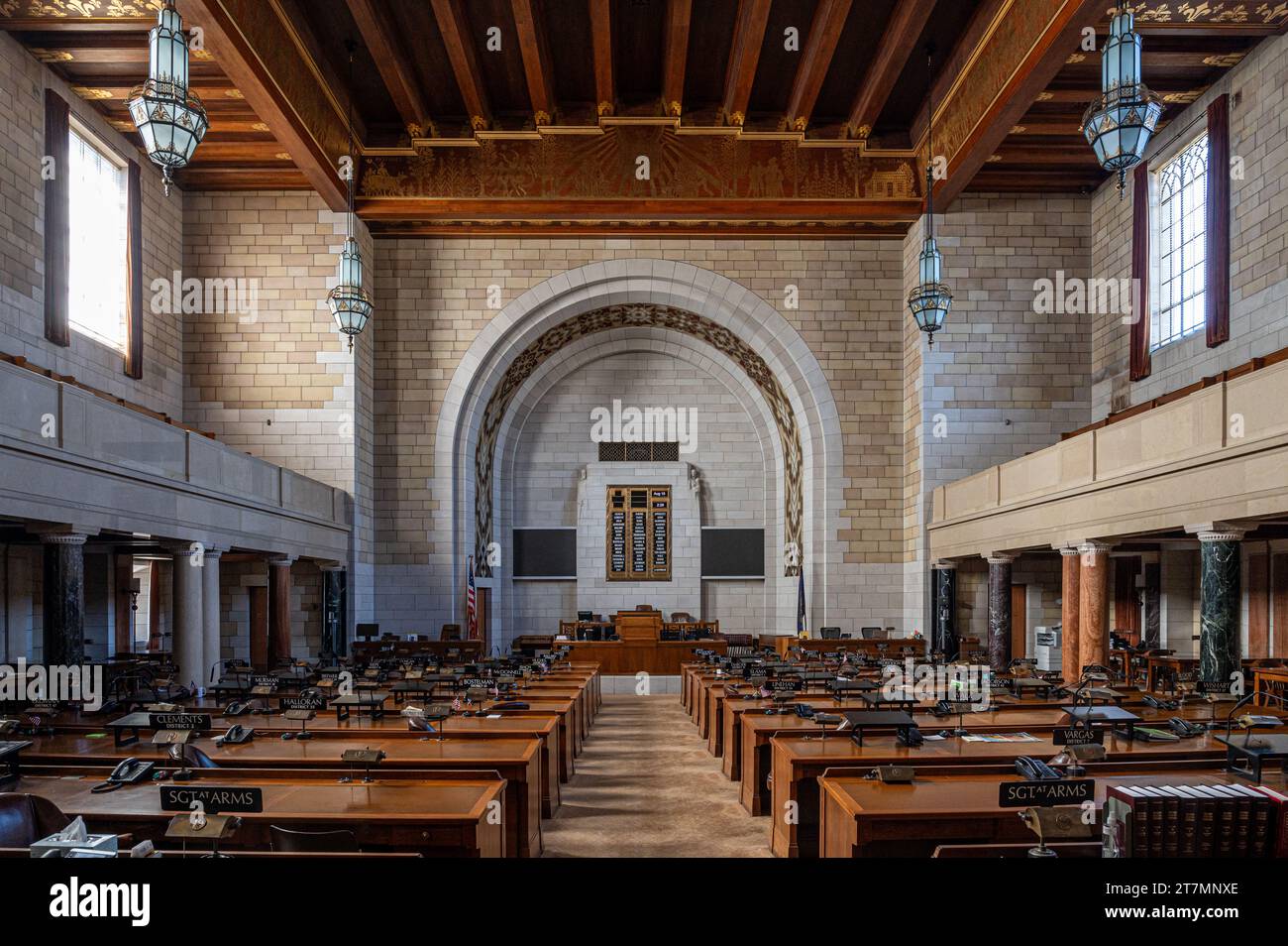 Norris Legislative Chamber in Nebraska State Capitol in Lincoln Stock Photo