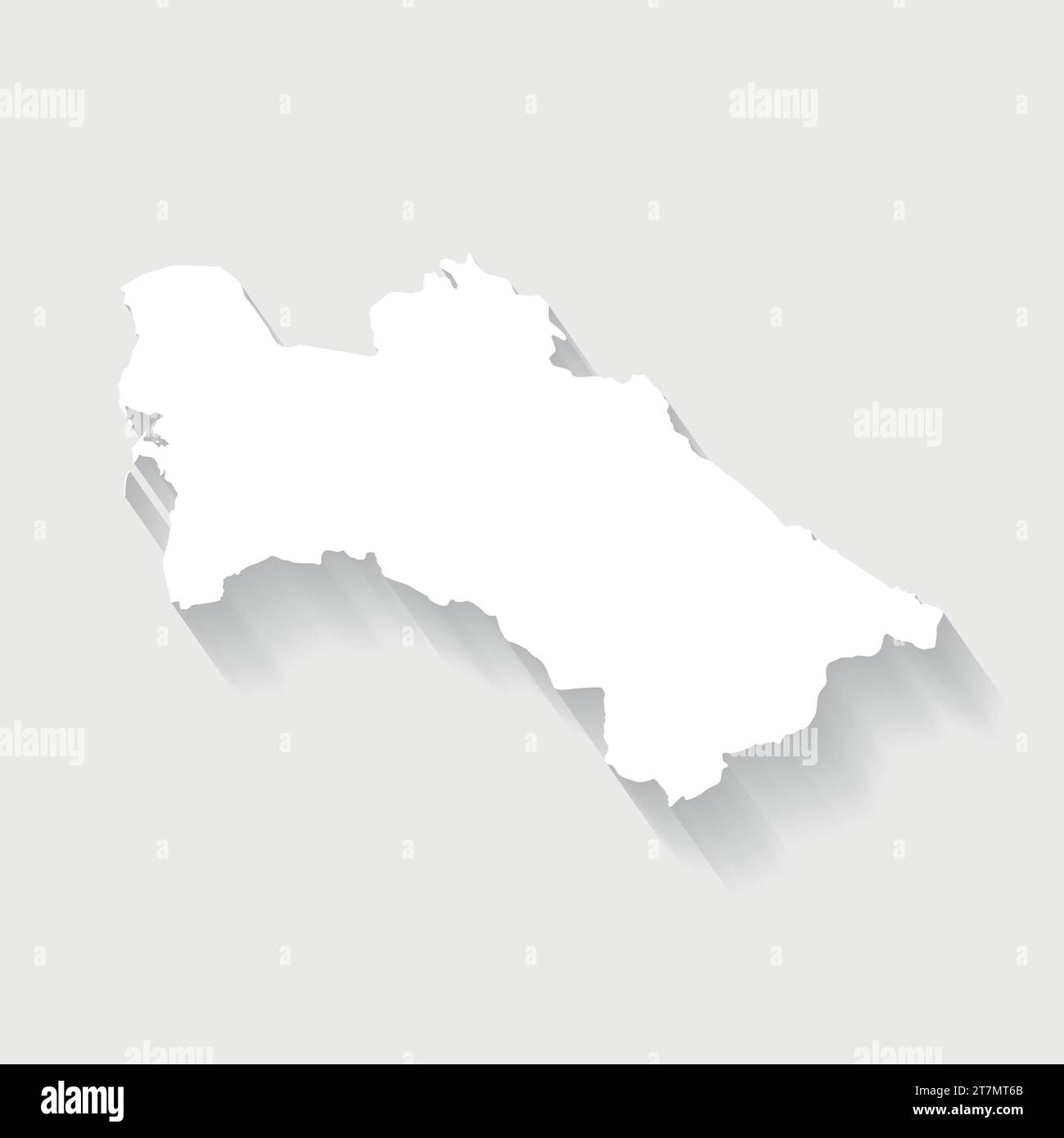 Simple white Turkmenistan map on gray background, vector, illustration