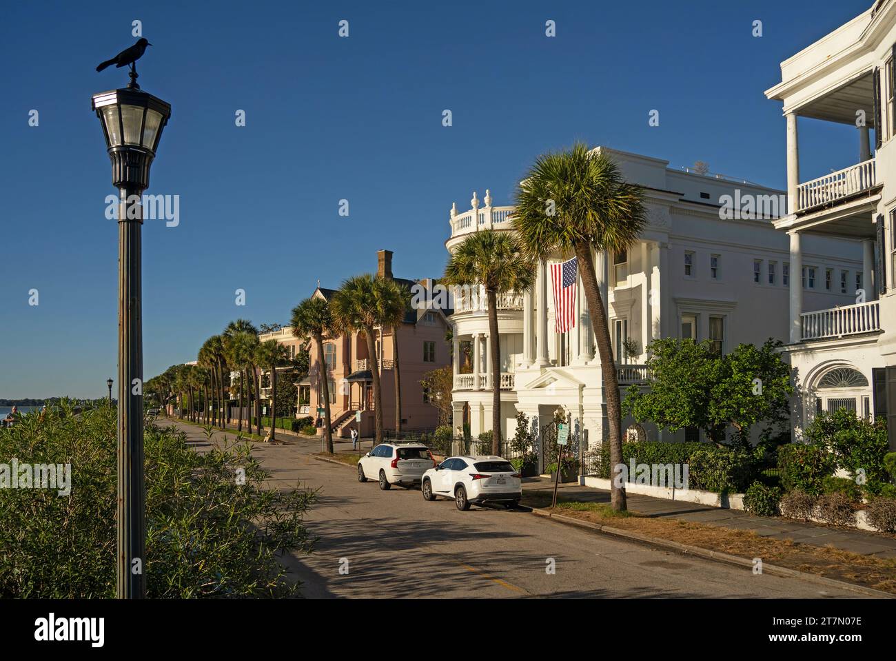 houses along the waterfront in Charleston South Carolina Stock Photo