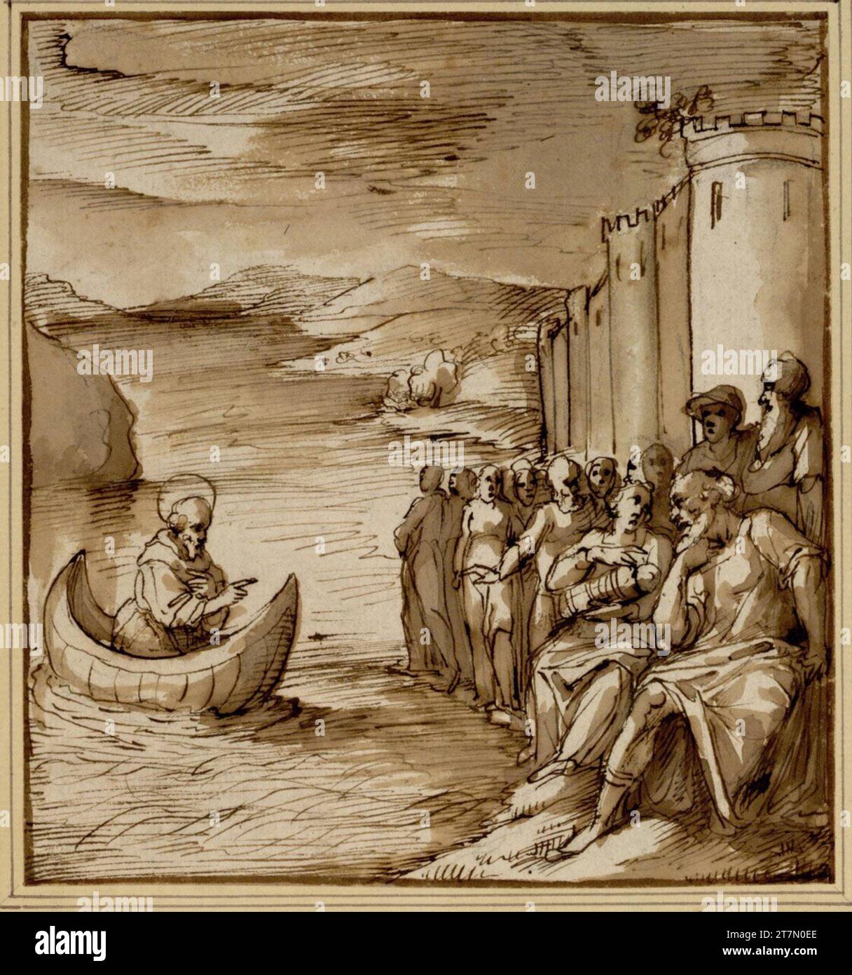 Domenico Cresti gen. Passignano Saint Francis in the boat in front of a ...