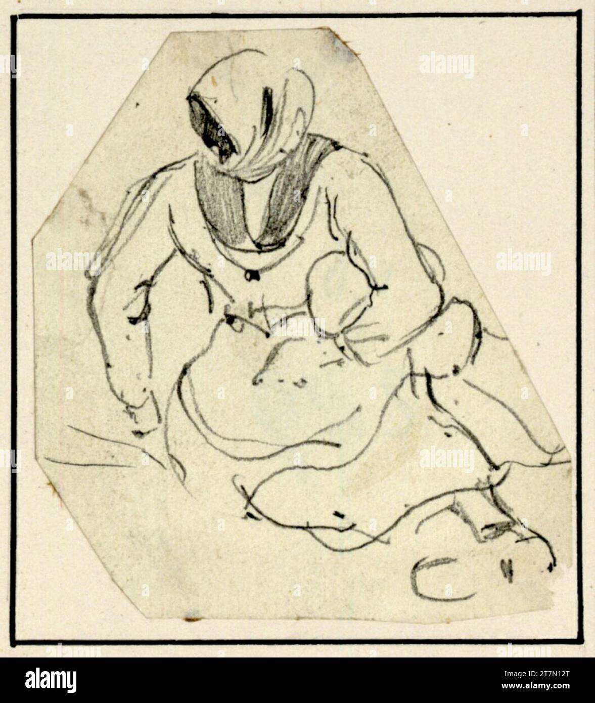 Carl Pischinger Sketch female figure. Pencil drawing Stock Photo Alamy