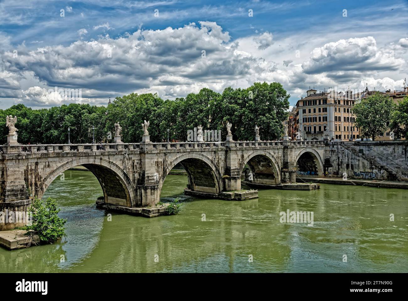 St. Angelo Bridge, Rome, Italy Stock Photo