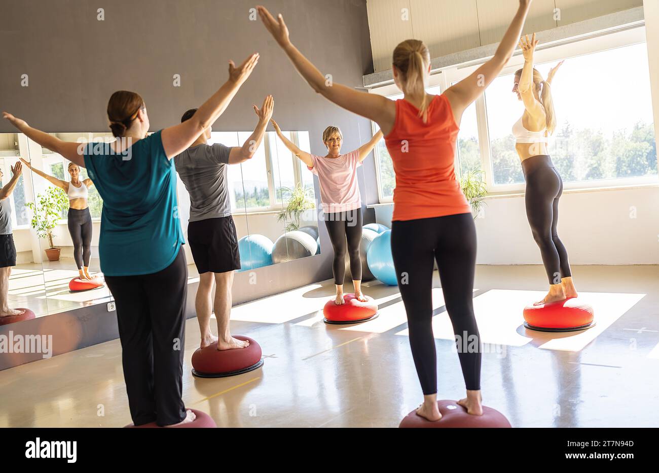 Studio workout raised arms hi-res stock photography and images - Alamy