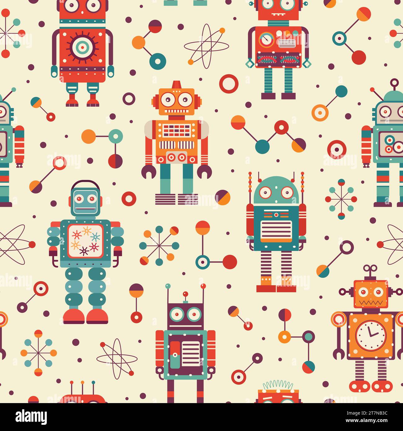Fun Robot Patterns Seamless space robots pattern hi-res stock photography and images - Alamy