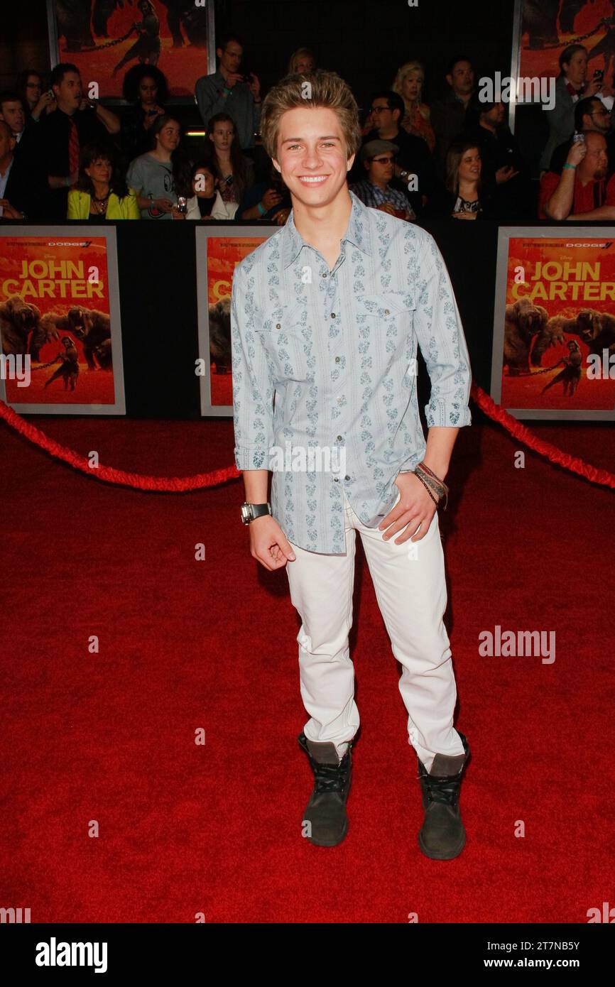 Billy Unger at the World Premiere of Disney's 'John Carter'. Arrivals held at Regal Cinemas L.A. Live in Los Angeles, CA, February 22, 2012. Photo Credit: Joseph Martinez / Picturelux Stock Photo