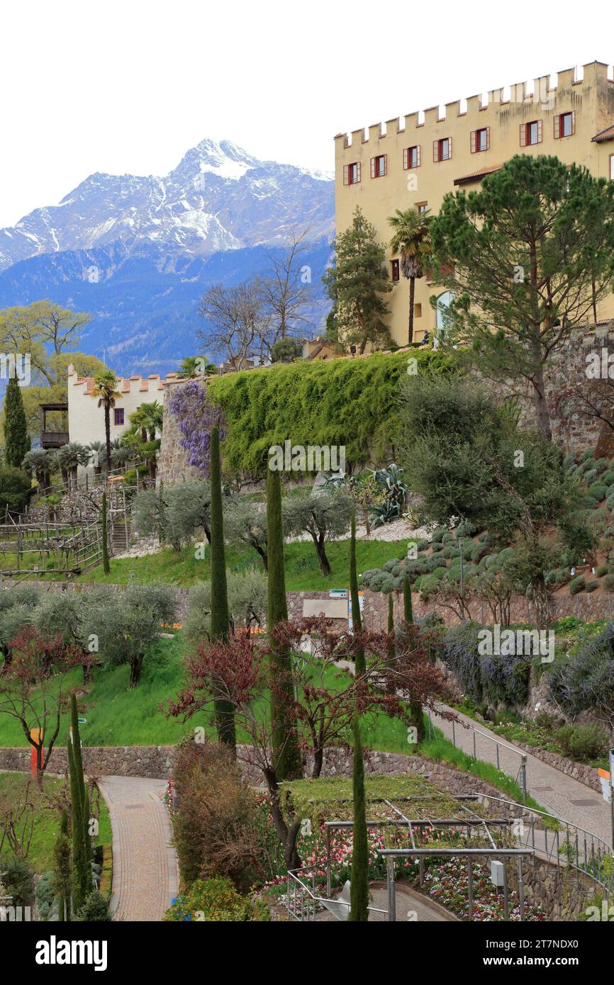 Trauttmansdorff Castle Gardens - botanical garden in Merano (Meran), South Tyrol (Alto Adige, Südtirol), Italy Stock Photo