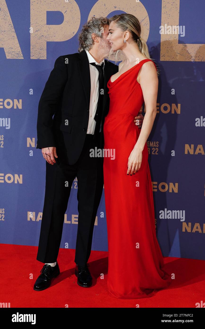 Joaquin Phoenix and Vanessa Kirby attend the UK premiere of Napoleon at