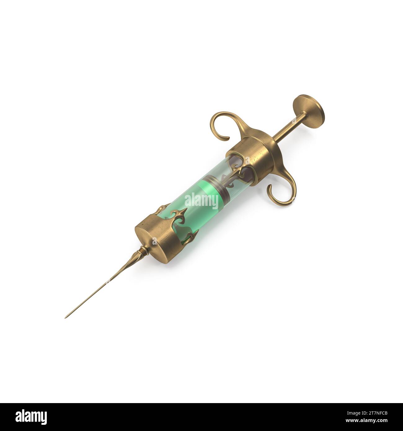Vintage medicine syringe. Antique medicine gold syringe Stock Photo Alamy