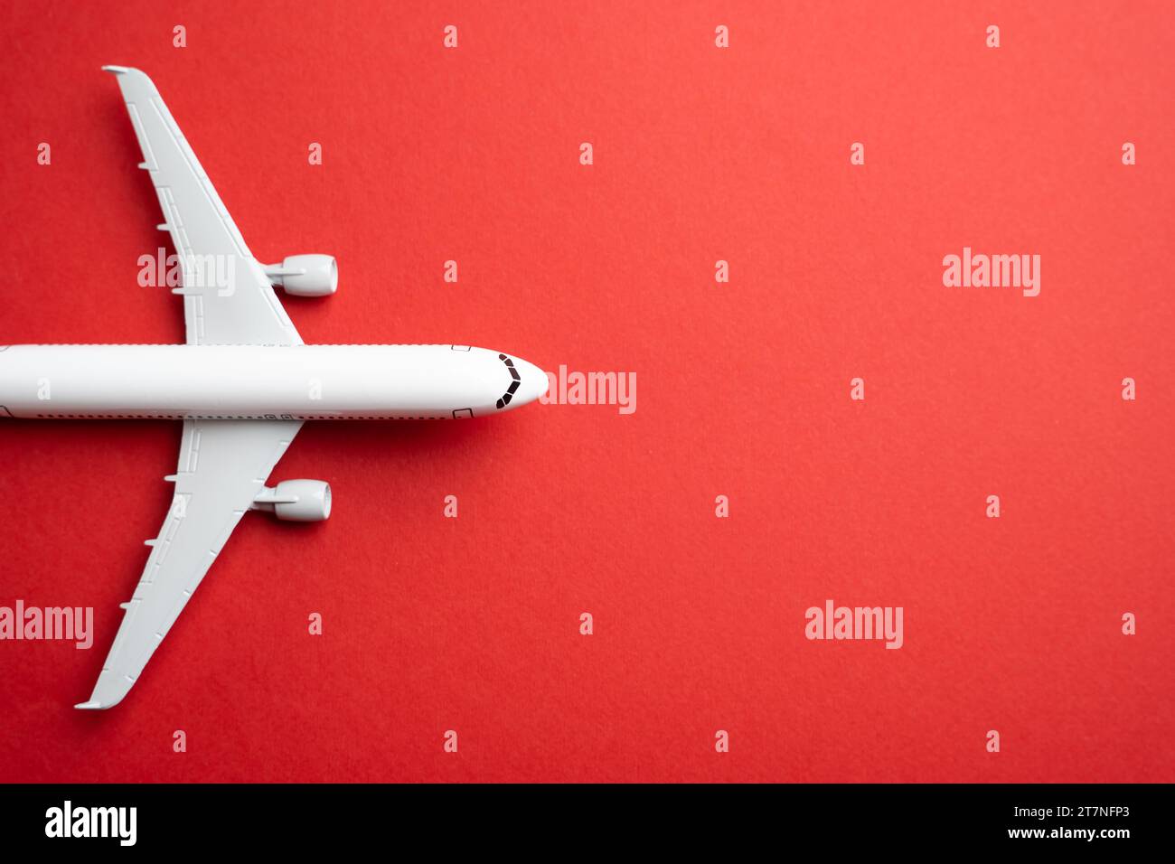 The front of the aircraft, top view. Airplane arrival. Passenger