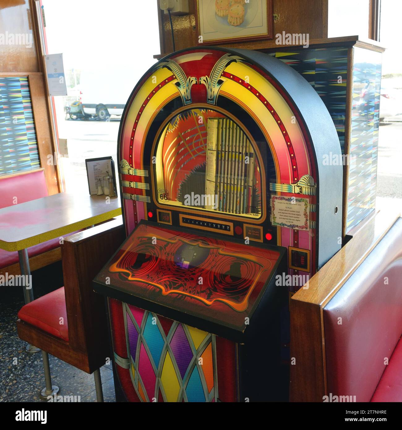 A jukebox at the Ritz Cafe in Millport on the Isle of Cumbrae, Scotland