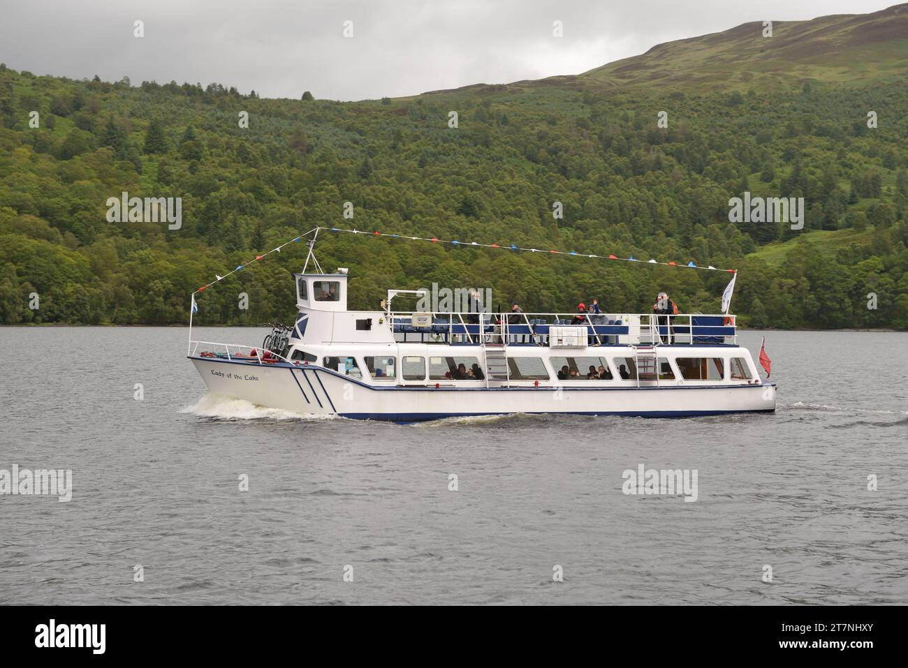 Lady of the Lake cruising on Loch Katrine, Scotland. Glasgow's main drinking water supply reservoir. Stock Photo