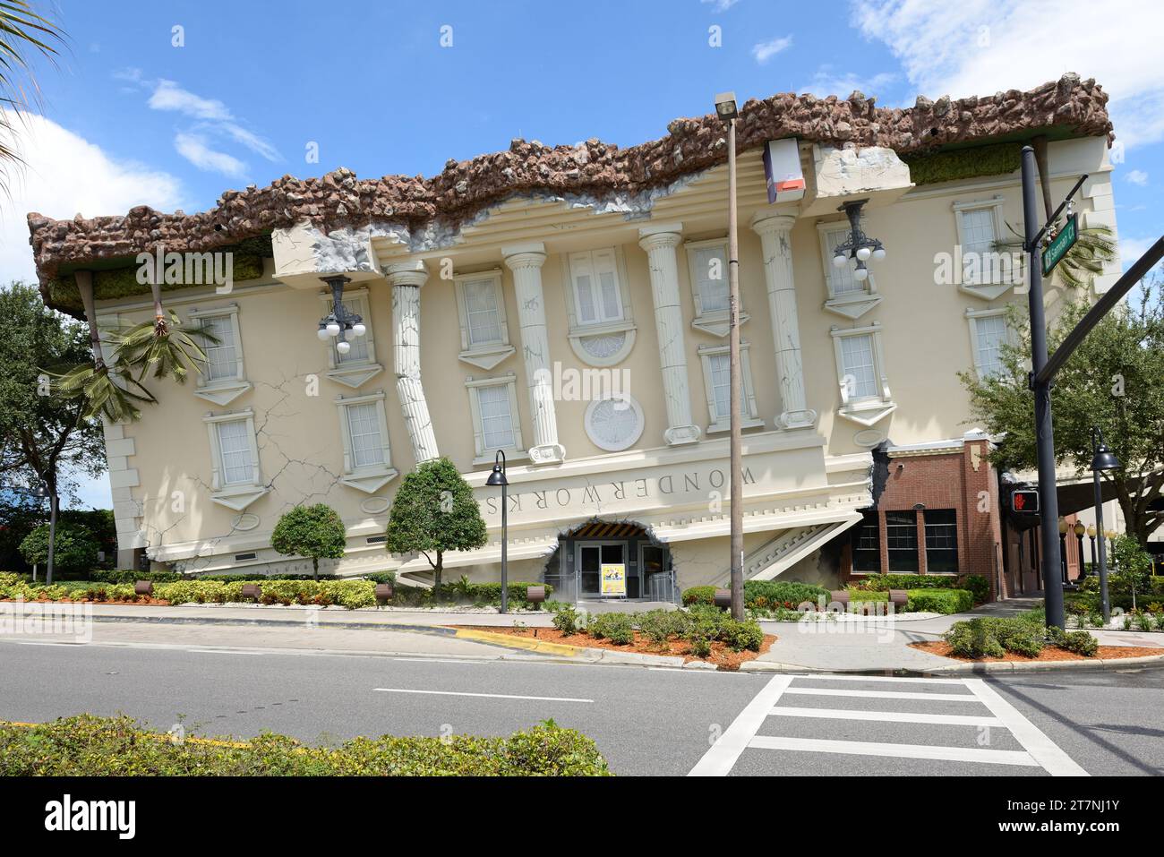 WonderWorks is an amusement park for the mind with 35,000 square feet of entertainment inside the upside-down house in Orland, Florida Stock Photo