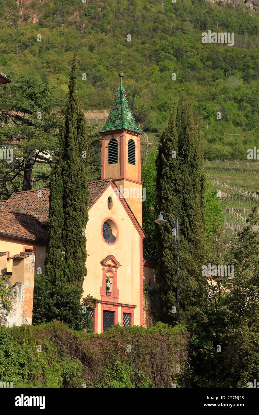Church of Saint Anthony, St. Anton Kirche, Chiesetta di Sant'Antonio. Bozen (Bolzano), South Tyrol (Alto Adige, Südtirol), Italy Stock Photo