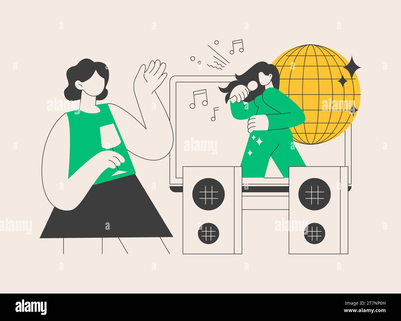 Cartoon Virtual Performance Virtual concert abstract concept vector illustration Stock Vector Image ...