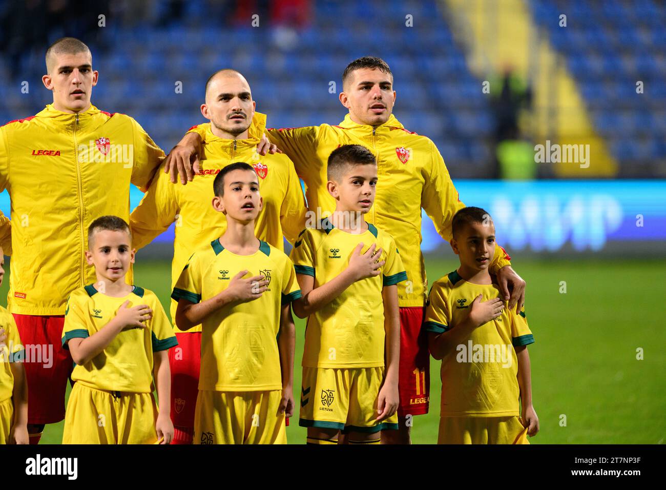 Gradski Stadion Podgorica Hi Res Stock Photography And Images Alamy   Podgorica Montenegro 161123 November 2023 Nikola Krstovic Singing Anthem On Amtch Of Group G 2024 European Qualifiers Match Montenegro Lithuania At Gradski Stadion Podgorica Credit Stefan Ivanovicalamy Live News 2T7NP3F 