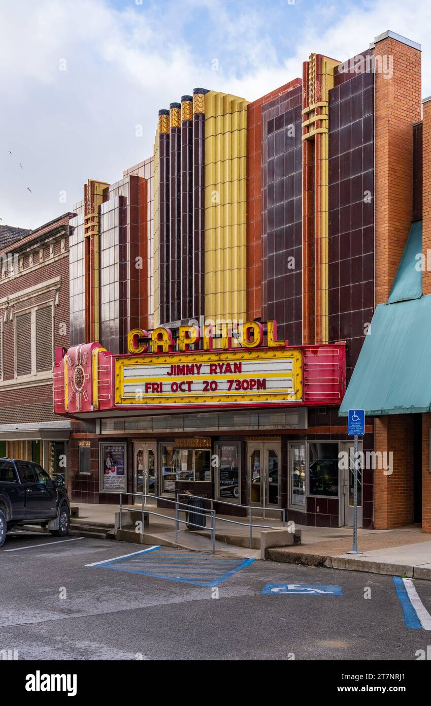 Burlington, IA 19 October 2023 City skyline including the historic