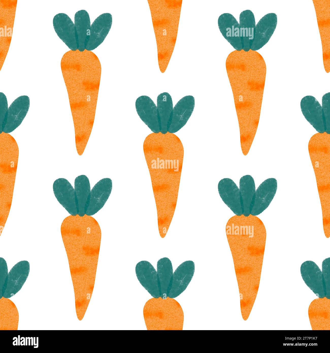 Cartoon watercolor harvest seamless carrot pattern for wrapping paper and fabrics and linens and kids clothes print  Stock Photo