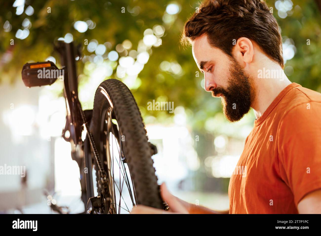 Man changing bike hi res stock photography and images Alamy