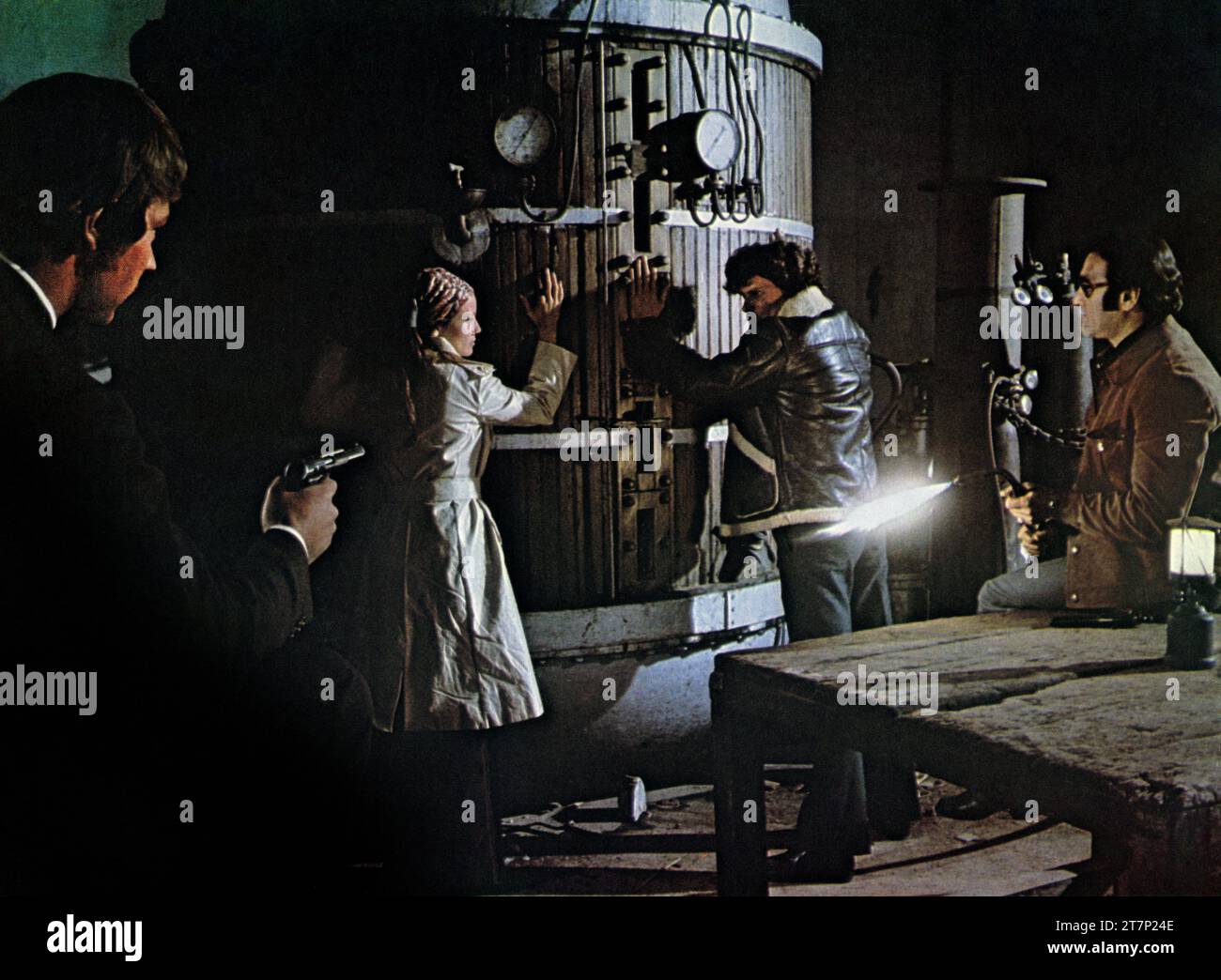 Trish Van Devere, Tony Musante, on-set of the film, 'The Last Run', MGM, 1971 Stock Photo