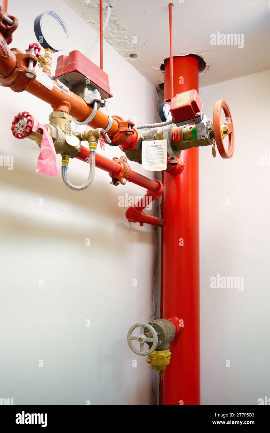 Water Sprinkler System Valves in a building Stock Photo Alamy