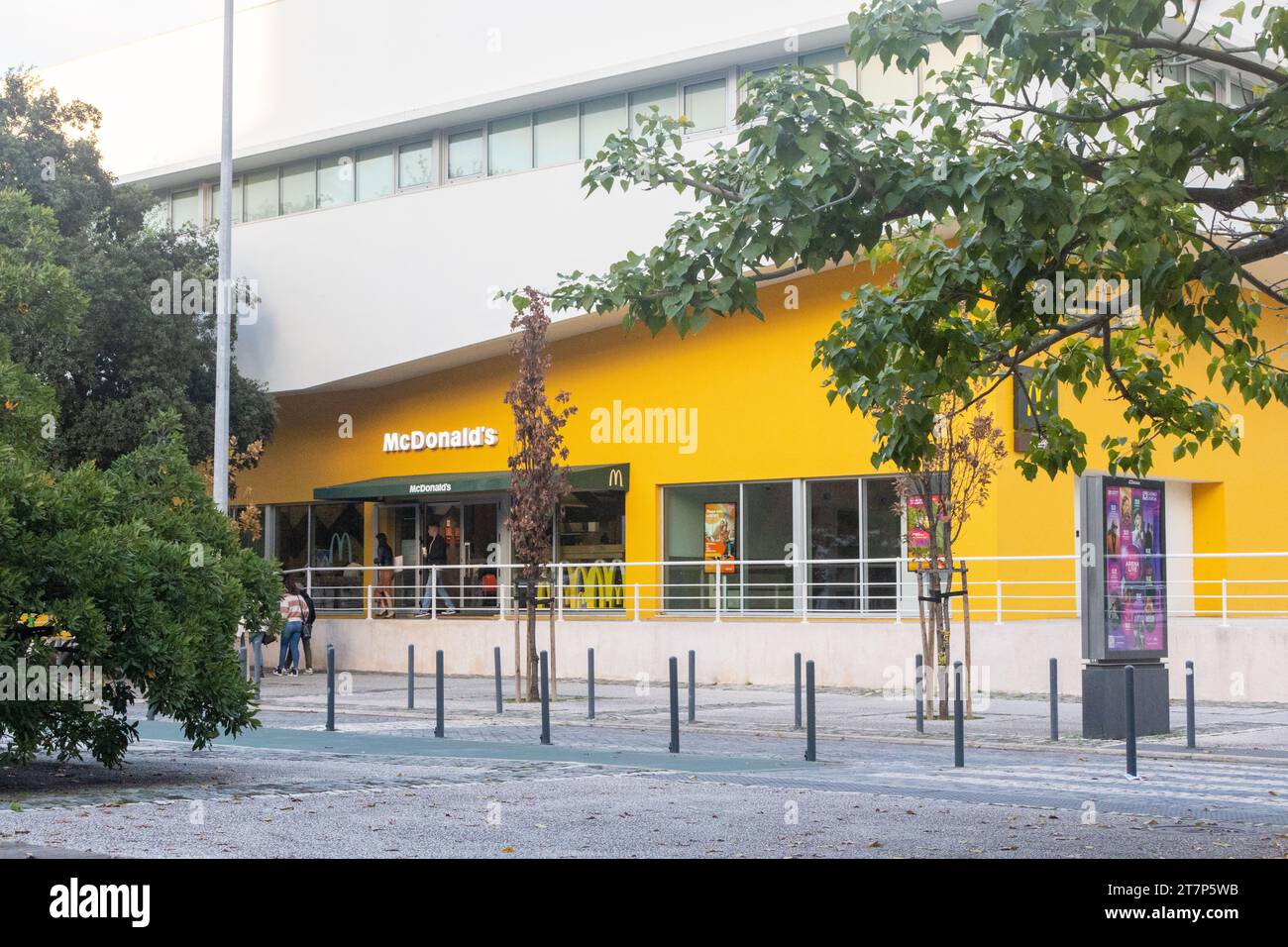 street Alameda of Oceanos, Parque of Nações, Lisbon, Portugal on November 15th 2023, Entrance to the McDonalds restaurant Stock Photo
