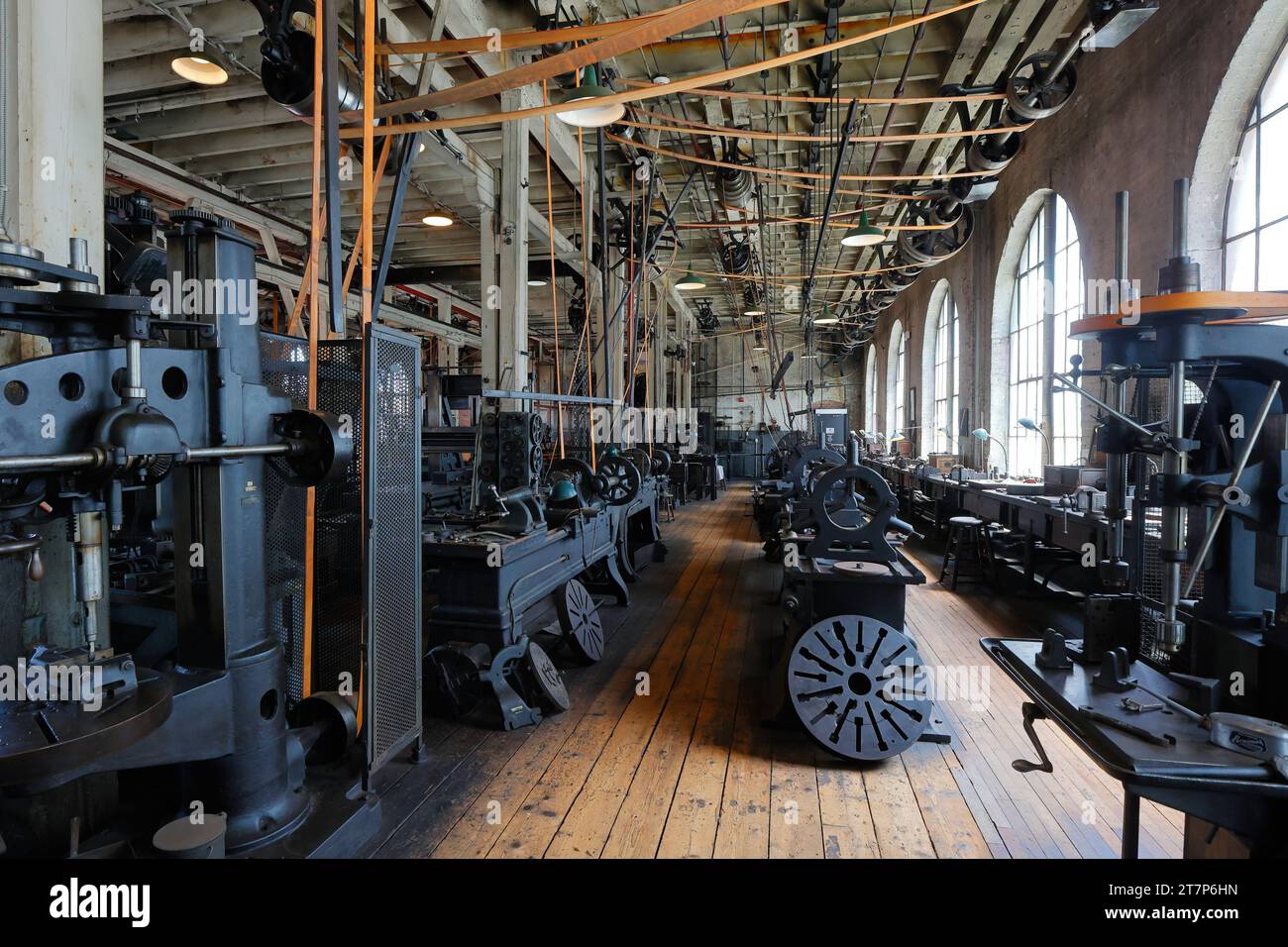 Heavy Machine Shop inside the Main Laboratory Building, Thomas Edison National Historical Park, Edison Laboratories, West Orange, New Jersey Stock Photo