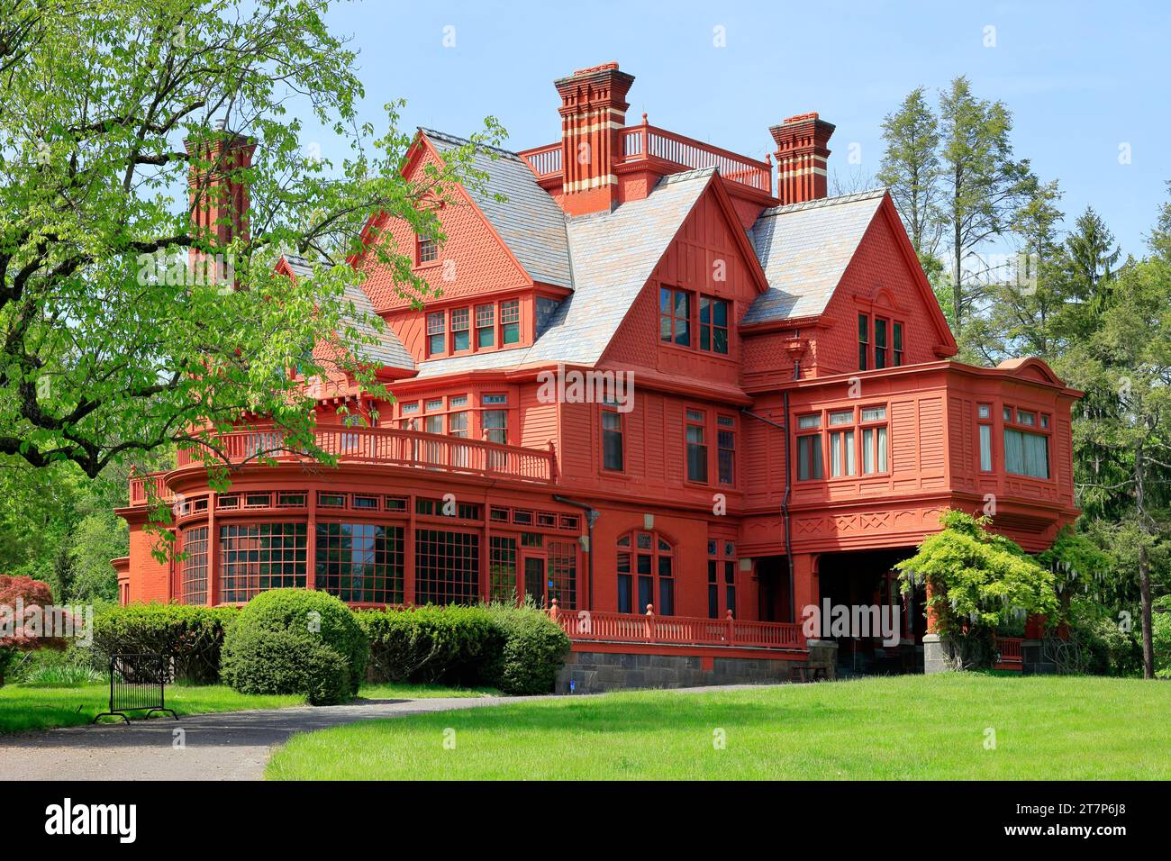 Thomas Edison National Historical Park's Glemont Estate house inside Llewellyn Park gated community, West Orange, New Jersey Stock Photo