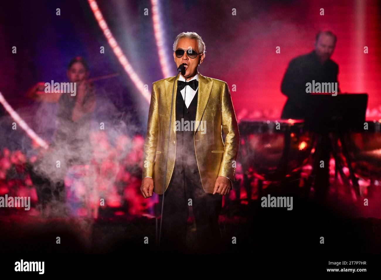 Andrea Bocelli performs during the 24th annual Latin Grammy Awards in