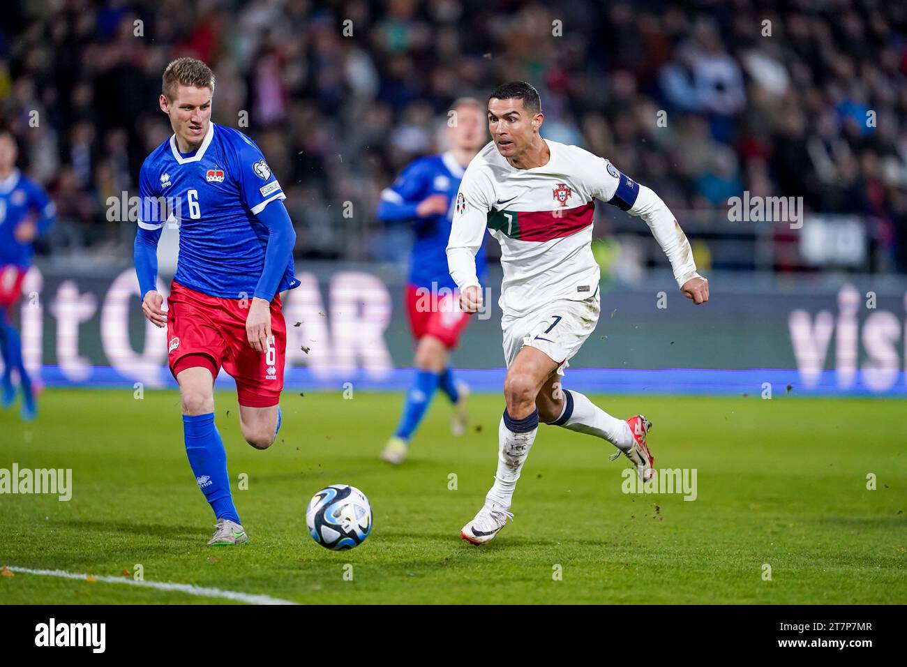 Vaduz, Liechtenstein. 17th Nov, 2023. Vaduz, Liechtenstein, November 16th 2023: during the UEFA European Qualifiers football match between Liechtenstein and Portugal at Rheinpark Stadion in Vaduz, Liechtenstein. (Daniela Porcelli/SPP) Credit: SPP Sport Press Photo. /Alamy Live News Stock Photo